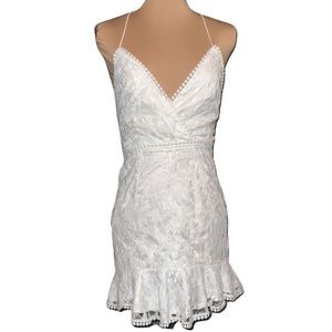 Showpo FIND MY FEET DRESS IN WHITE LACE
